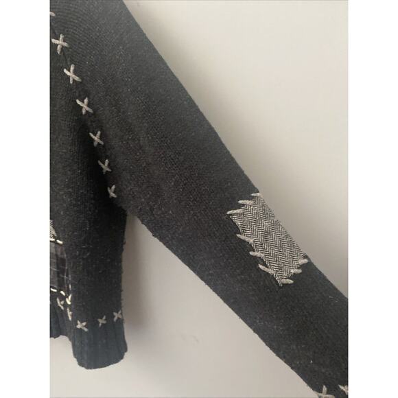 PBJ Sport Vintage Sweater Women's Multi Color Patchwork Chunky Knit Size M - Picture 3 of 5